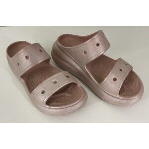 Crocs Classic Crush Pink Clay Simmer Slip-on Platform Sandals M 7 / W 9 Comfort